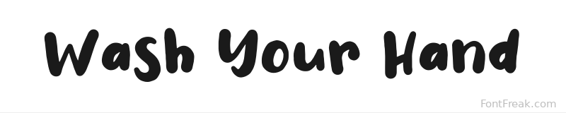 Wash Your Hand font preview