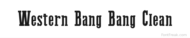 Western Bang Bang Clean font preview