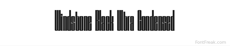 Windstone Black Ultra Condensed font preview