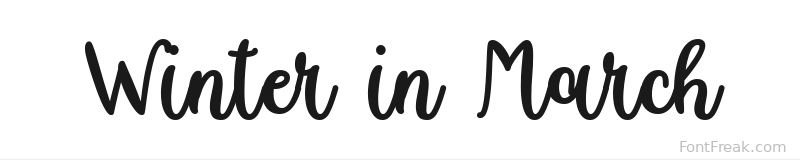 Winter in March font preview