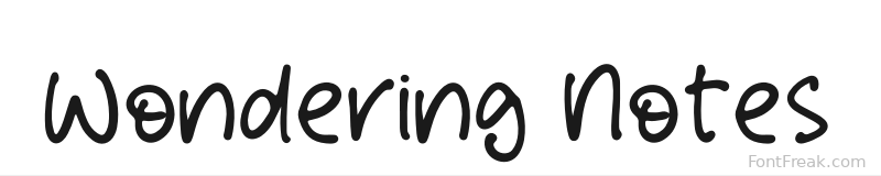 Wondering Notes font preview