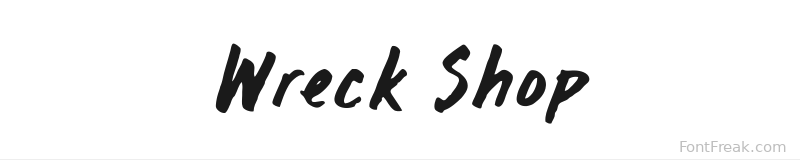 Wreck Shop font preview