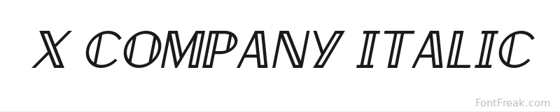 X Company Italic font preview