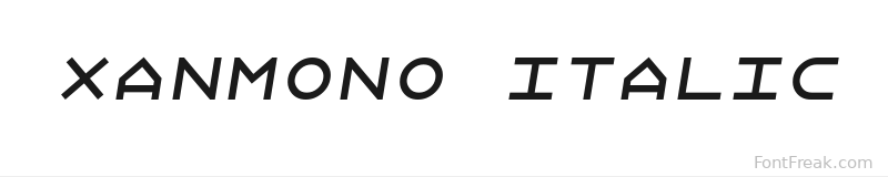 Xanmono Italic font preview