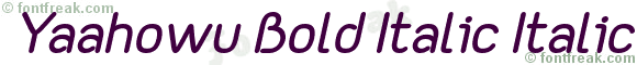 Yaahowu Bold Italic Italic