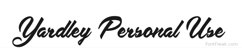 Yardley Personal Use font preview