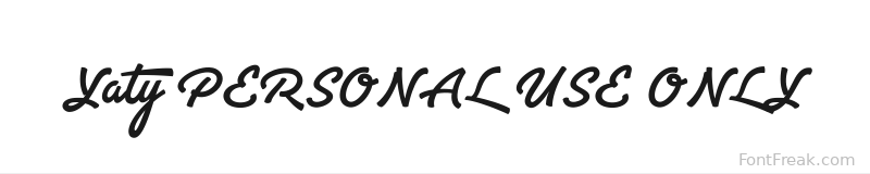 Yaty PERSONAL USE ONLY font preview