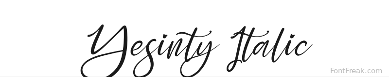 Yesinty Italic font preview