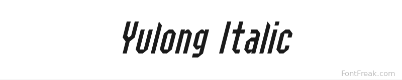 Yulong Italic font preview