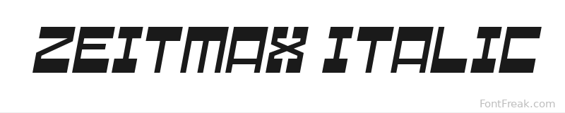 Zeitmax Italic font preview
