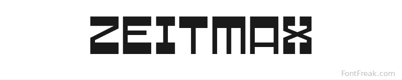 Zeitmax font preview