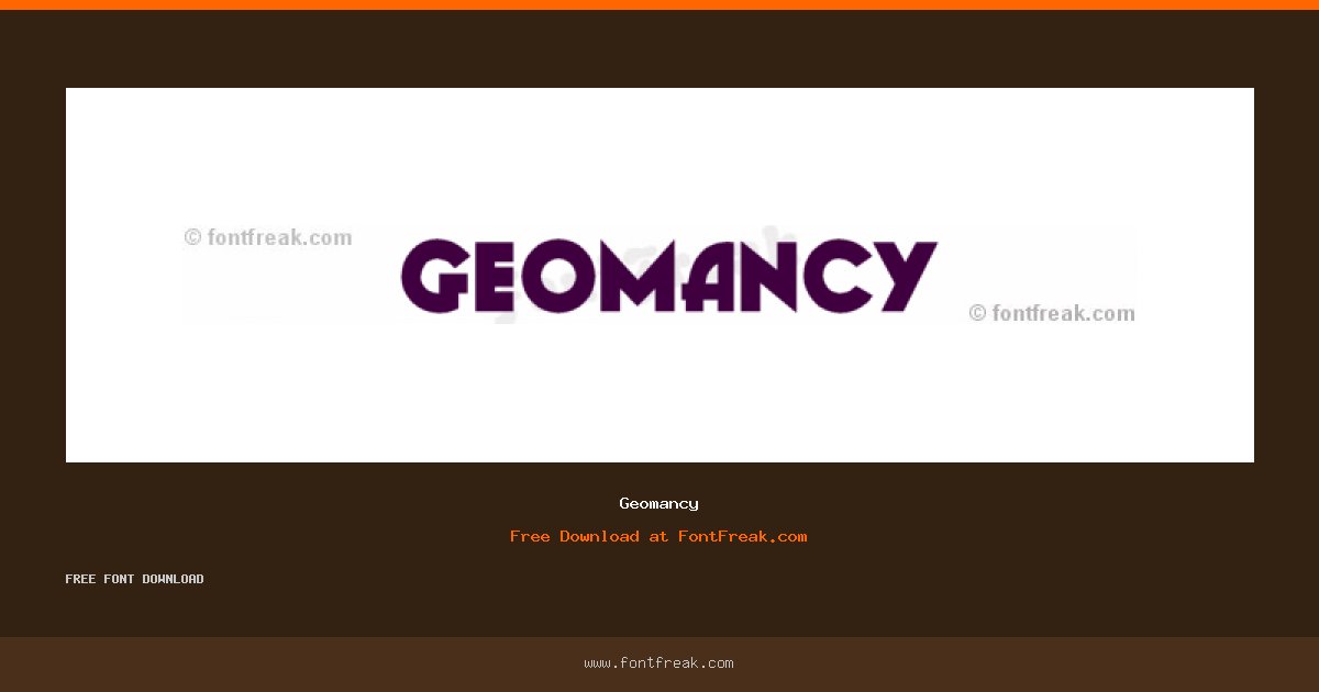 Geomancy Font — Free Download | FontFreak